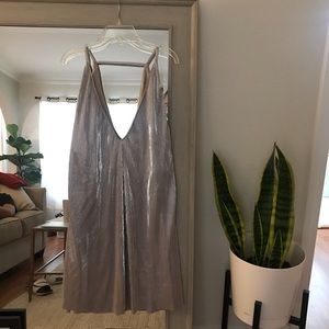 TOPSHOP silver metallic dress
